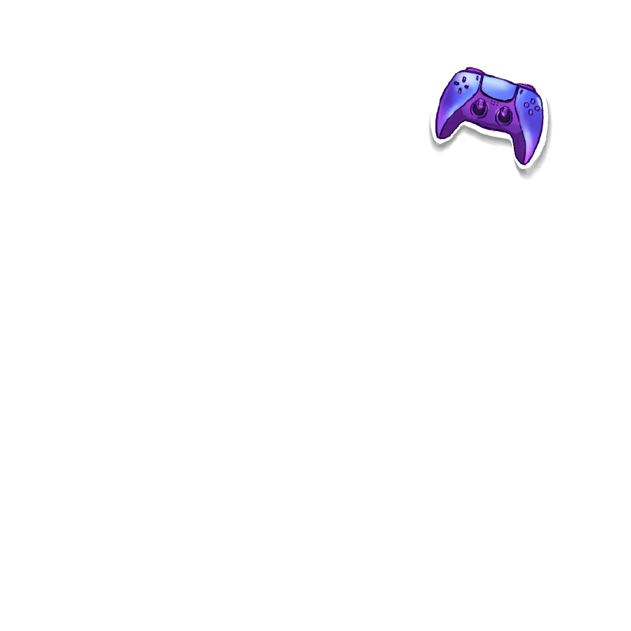 A purple, pink, blue gradient playstation-like controller like a galaxy