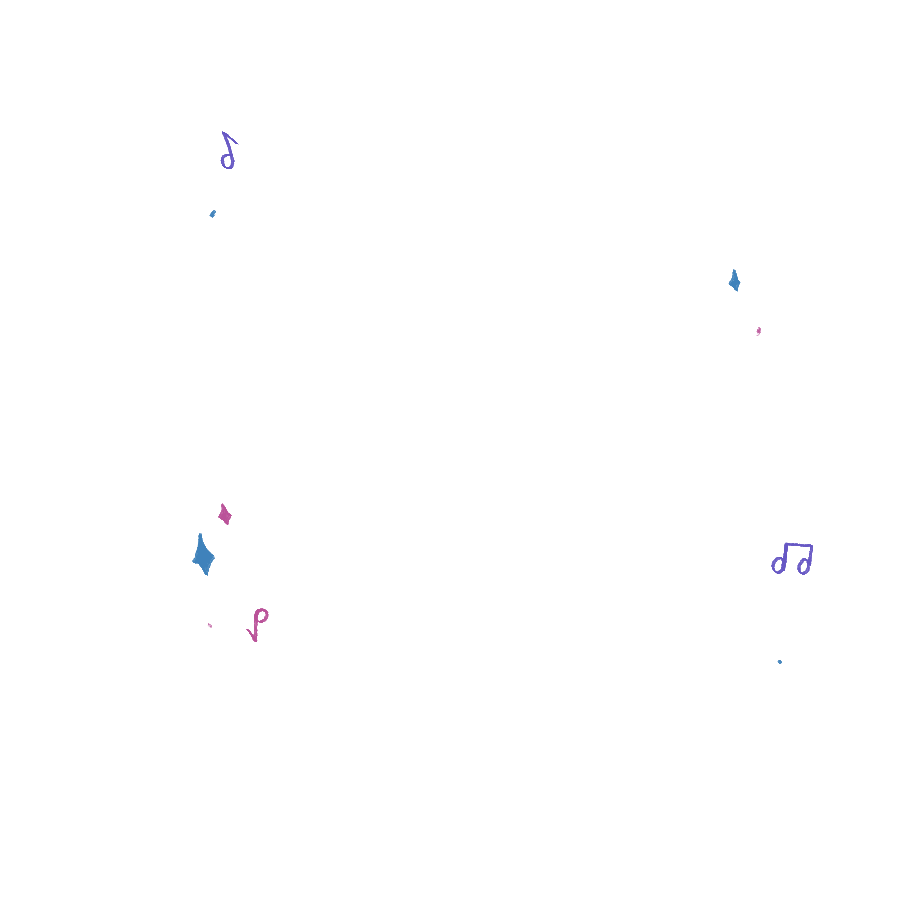 Small Doodles of stars and music notes