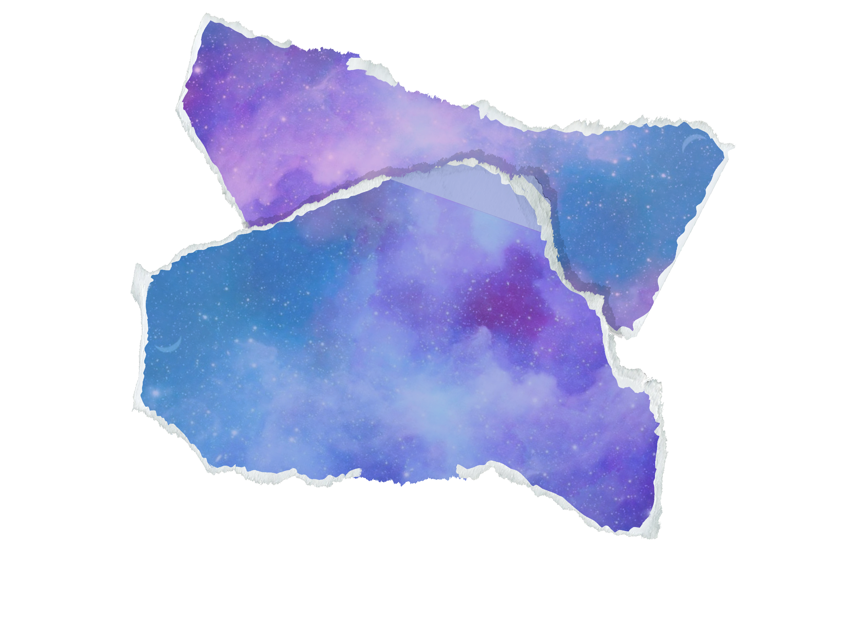 Ripped Paper with Starry Background