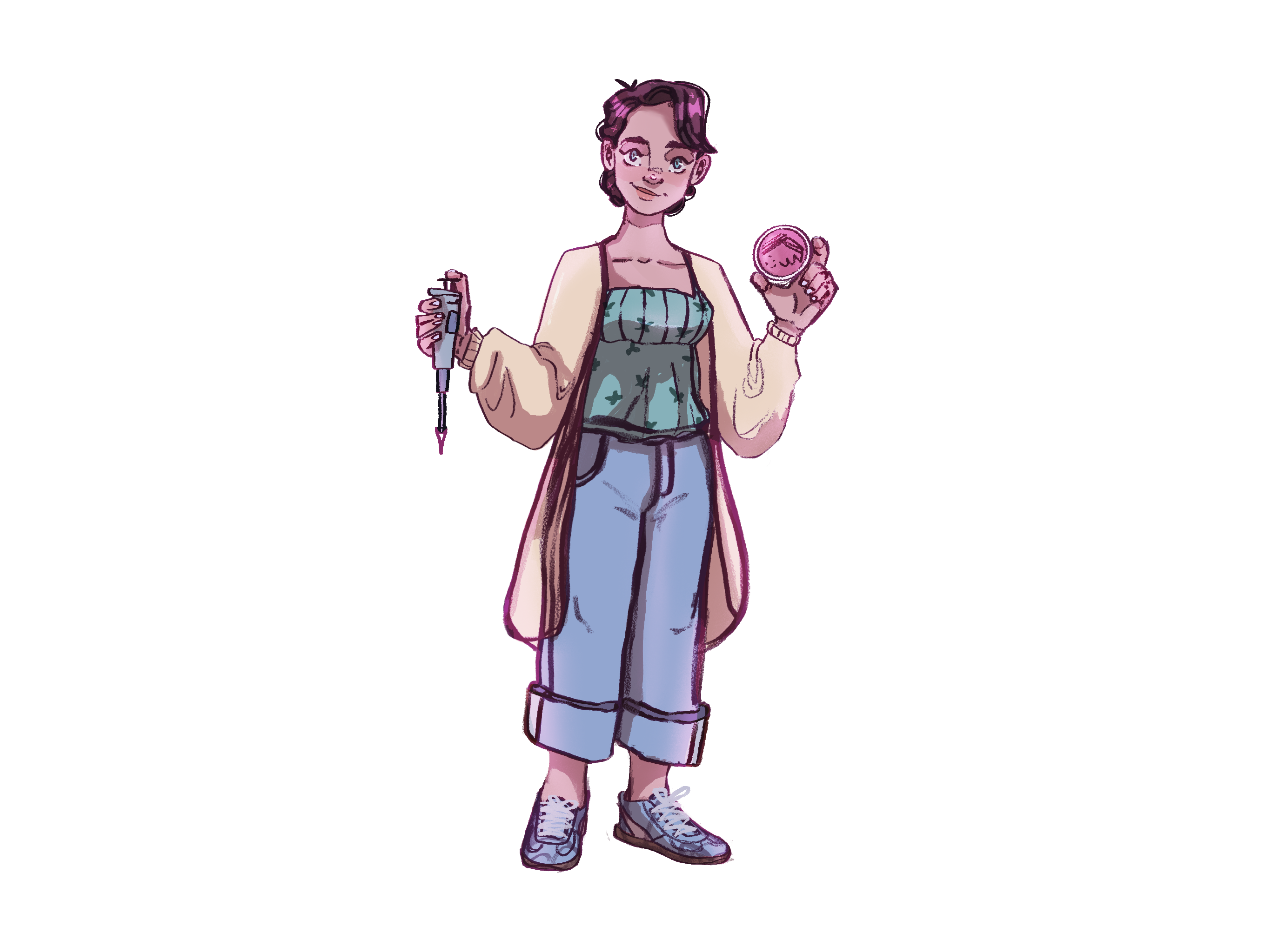 A digital cartoon character of Alyssa Curtis