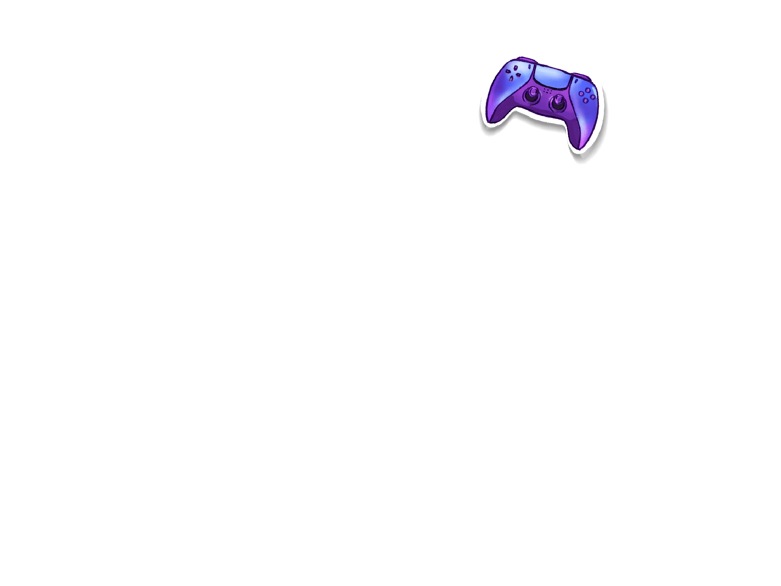 A purple, pink, blue gradient playstation-like controller like a galaxy