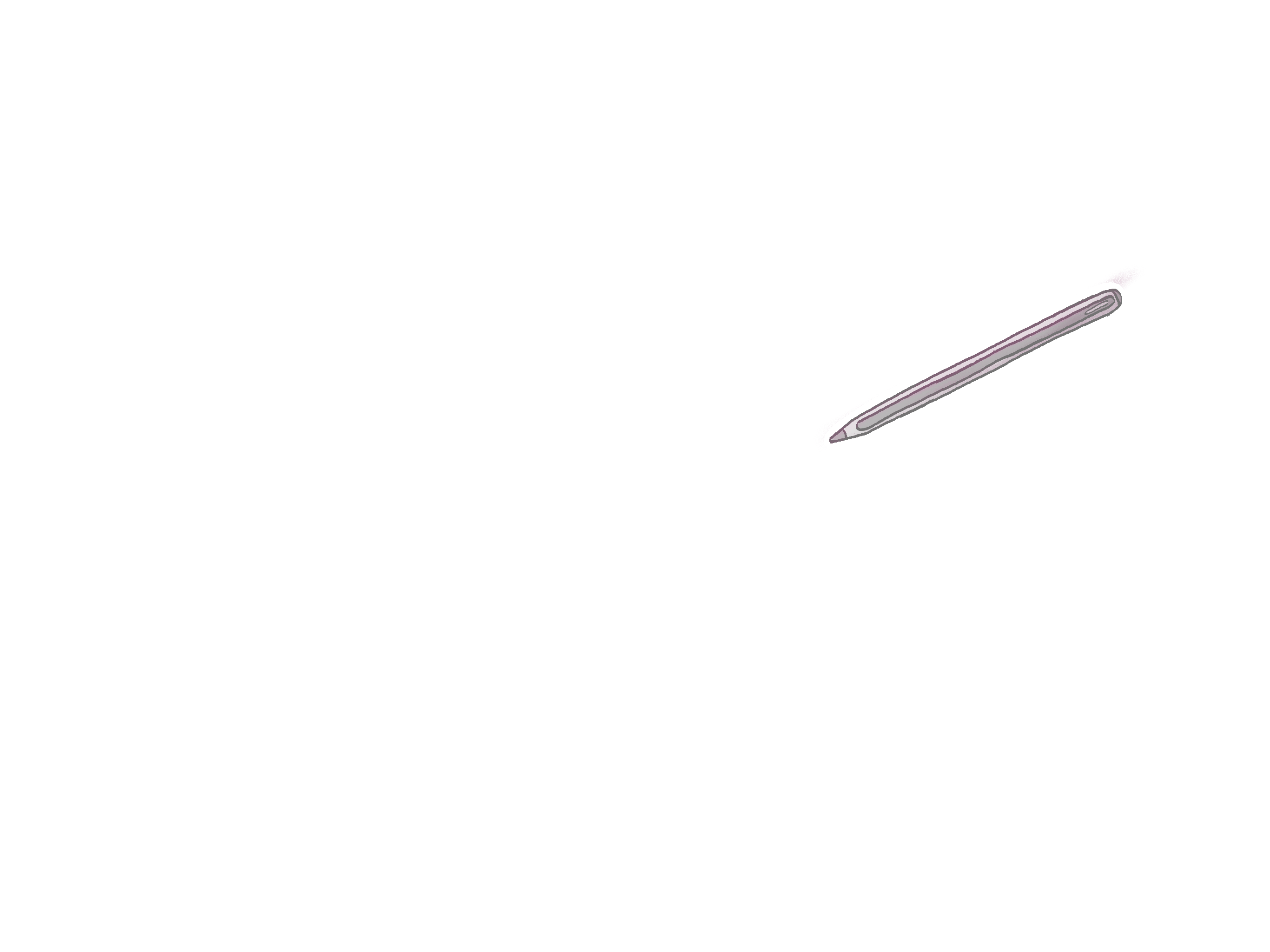 A white pen for a digital tablet, for digital art